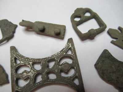 ANTIQUE BRASS BRONZE LOT MEDIEVAL ??? from EUROPE BOG FIND AS PICTURED &3-DT-11