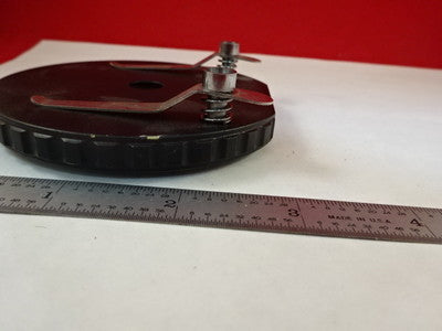 MICROSCOPE PART UNKNOWN SPECIMEN TABLE STAGE + CLIPS AS IS #G3-B-05