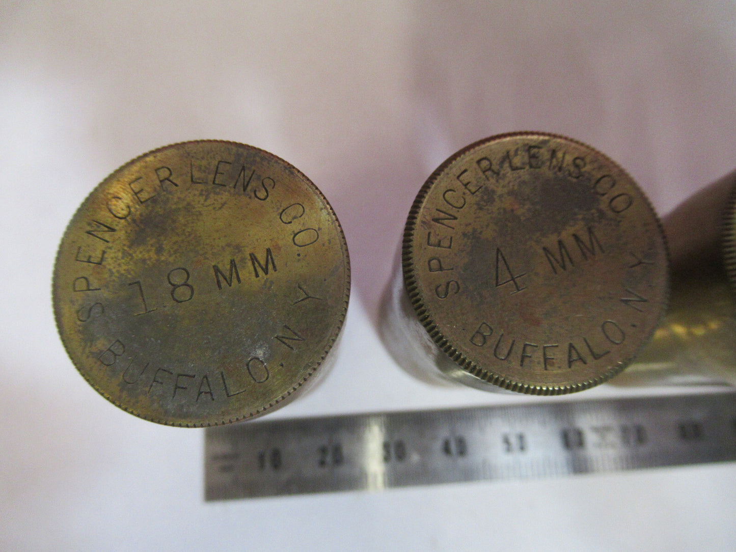SPENCER LOT 3ea ANTIQUE BRASS EMPTY CAN MICROSCOPE PART AS PICTURED H9-B-34