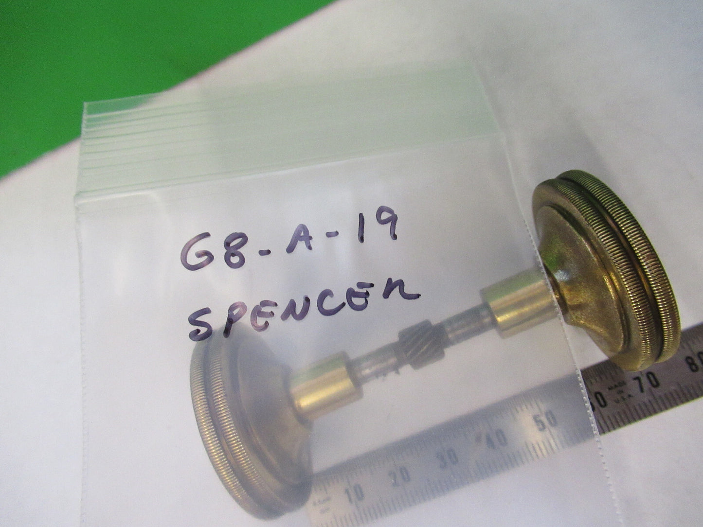 BRASS SPENCER ANTIQUE SET KNOBS GEAR MICROSCOPE PART AS PICTURED G8-A-19