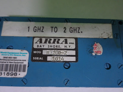 ARRA 2 GHz POWER SPLITTER FREQUENCY RF MICROWAVE AS IS #7B-A-15