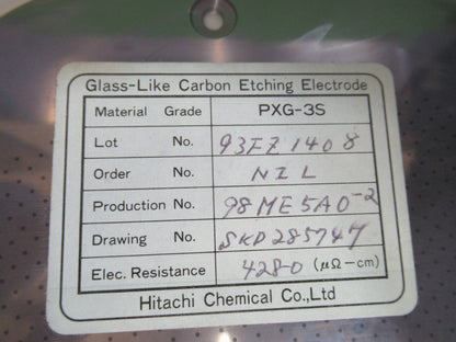 HITACHI GLASS LIKE CARBON ELECTRODE ETCHING PERFORATED PICTURED &H3-A-68
