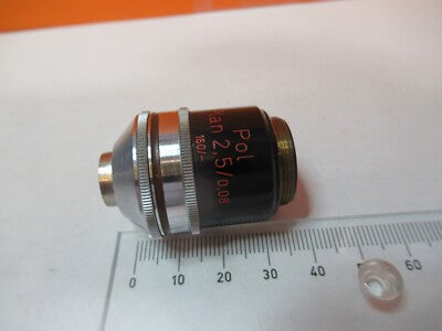 CARL ZEISS GERMANY OBJECTIVE POL 2.5X /160 MICROSCOPE PART AS PICTURED &3K-A-37