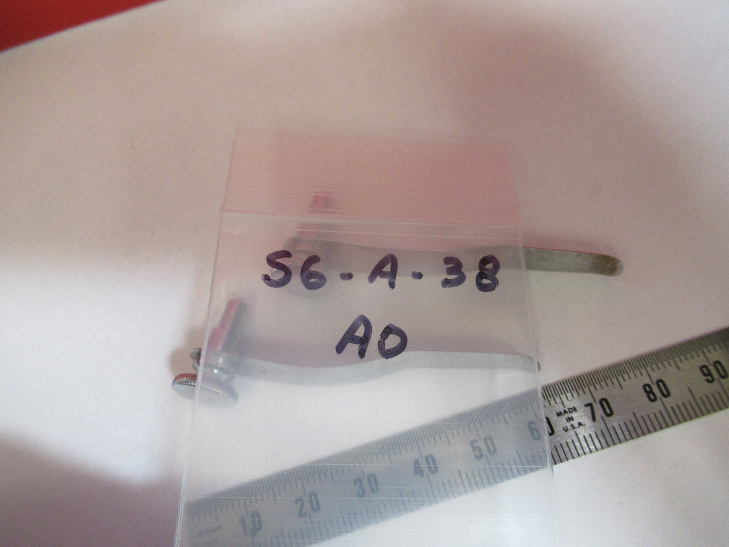 ANTIQUE AMERICAN OPTICS PAIR of CLIPS STAGE MICROSCOPE PART AS PICTURED S6-A-38