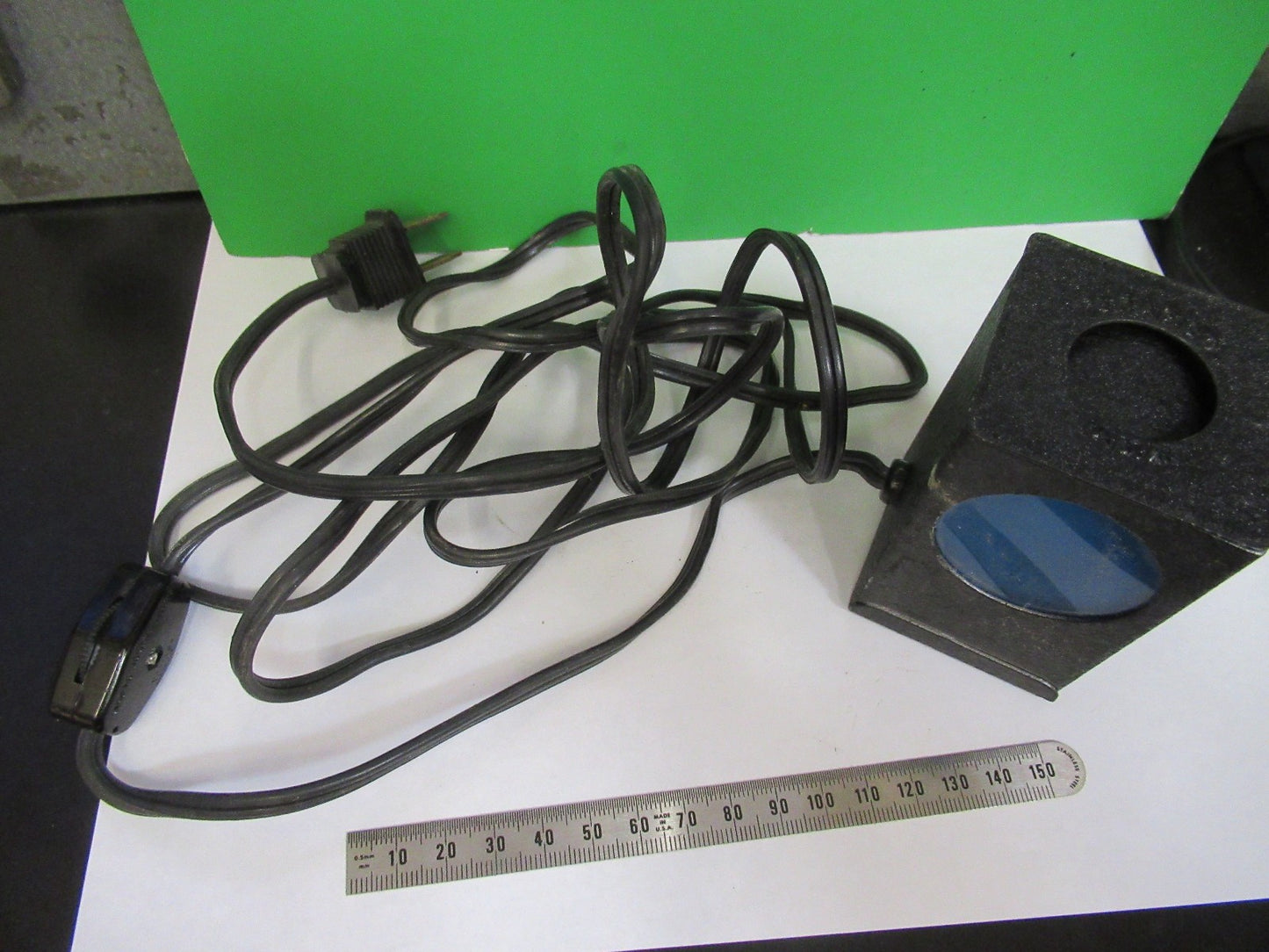 ANTIQUE BRASS AO SPENCER LAMP ASSEMBLY MICROSCOPE PART AS PICTURED V1-A-26