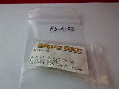 OPTICAL MELLES GRIOT LENS FOC PRECISION LASER OPTICS AS IS #F3-A-05