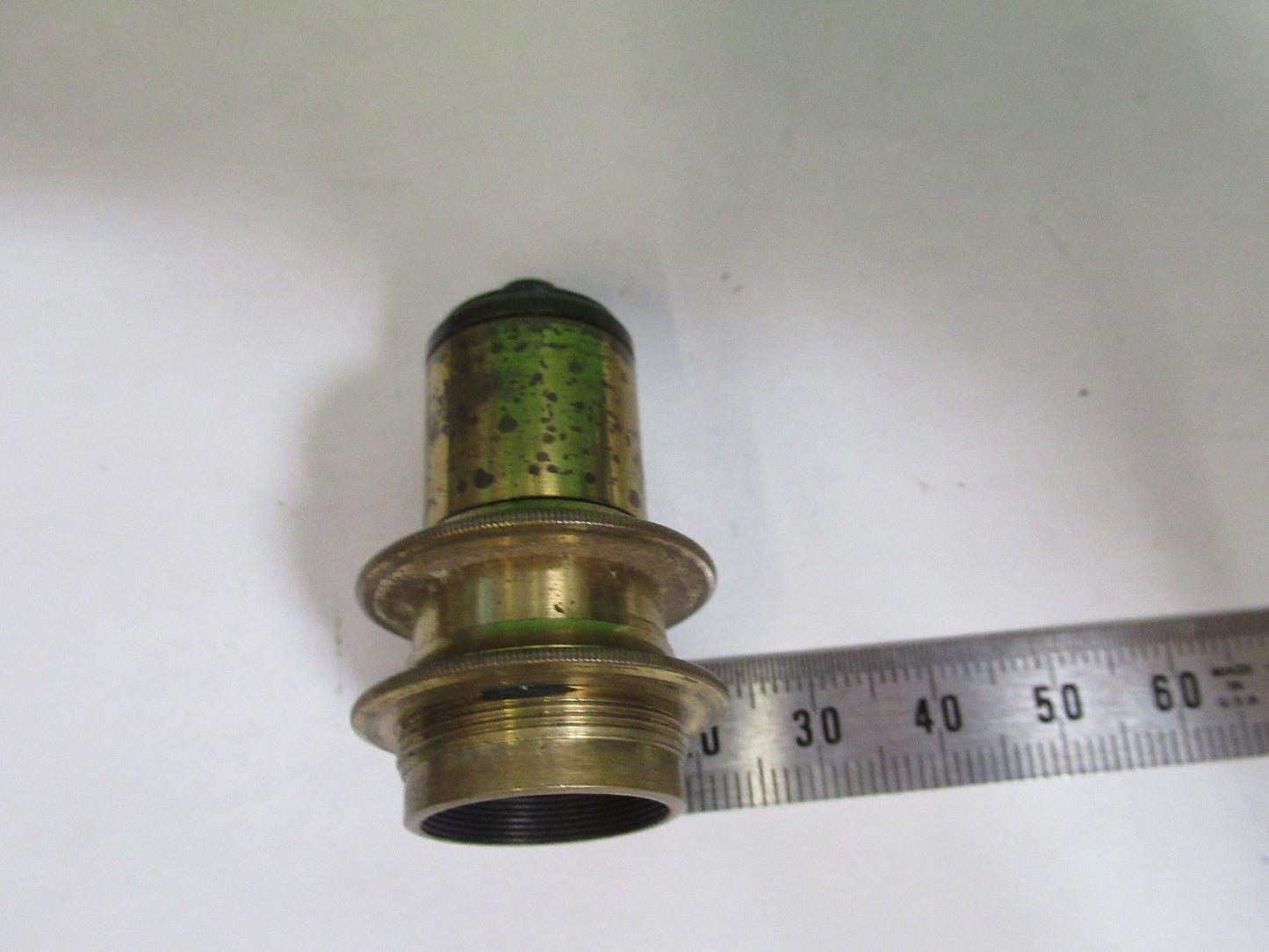 ANTIQUE BRASS H CROUCH LONDON LENS OBJECTIVE MICROSCOPE PART AS PICTURED T6-A-32