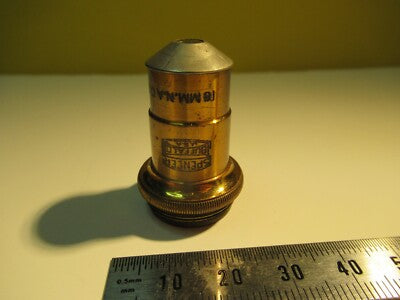 Antique Brass Objective Spencer Lens Co. 10mm Optics Microscope