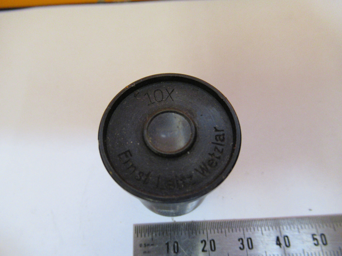 ANTIQUE LEITZ 10X GERMANY EYEPIECE OPTICS MICROSCOPE PART AS PICTURED S4-B-40