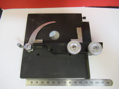 ANTIQUE BAUSCH LOMB XY STAGE TABLE HEAVY MICROSCOPE PART AS PICTURED S3-B-40