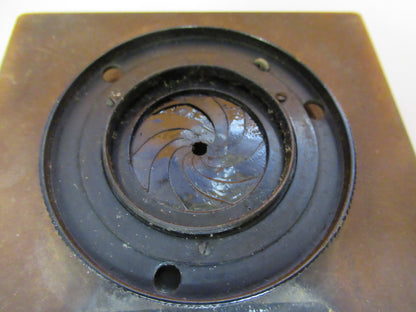ANTIQUE BAUSCH LOMB STAGE TABLE + IRIS MICROSCOPE PART AS PICTURED S4-B-29
