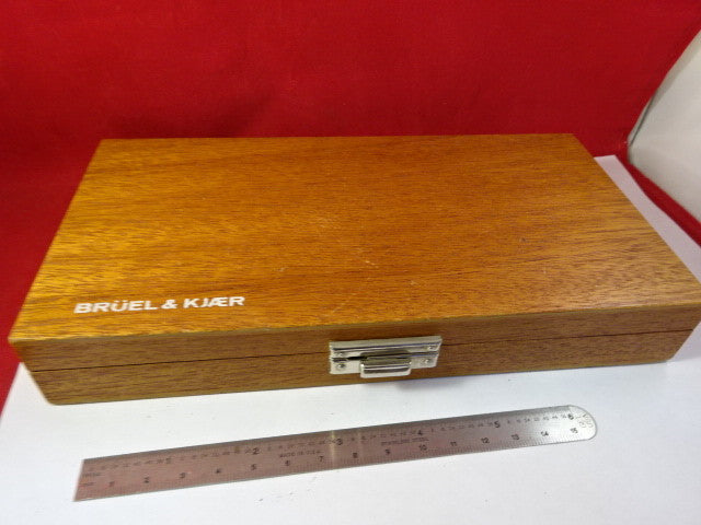 EMPTY WOODEN BOX BRUEL KJAER DENMARK MAHOGANY CASE ACCELEROMETER AS IS  #94-45