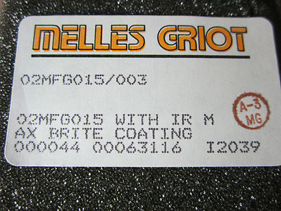 OPTICAL MELLES GRIOT COATED LENS FILTER LASER OPTICS BIN#31-37
