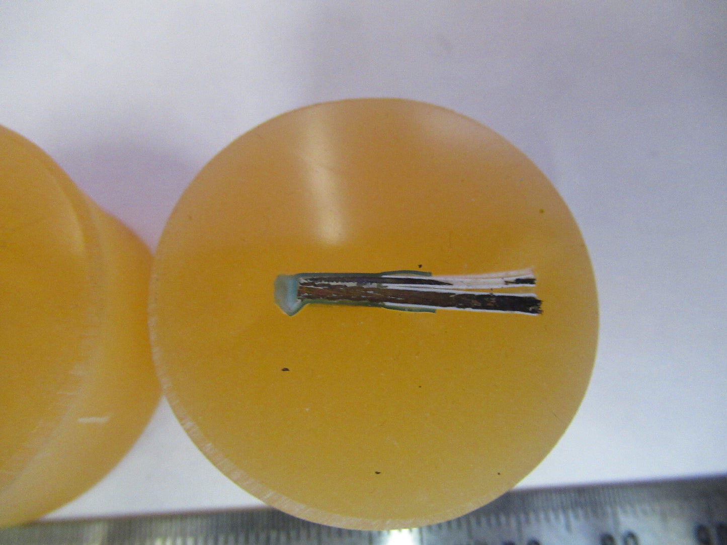 Lot 2 ea METALLOGRAPHIC METAL CROSS SECTION SPECIMEN MICROSCOPY SAMPLE X3-B-72