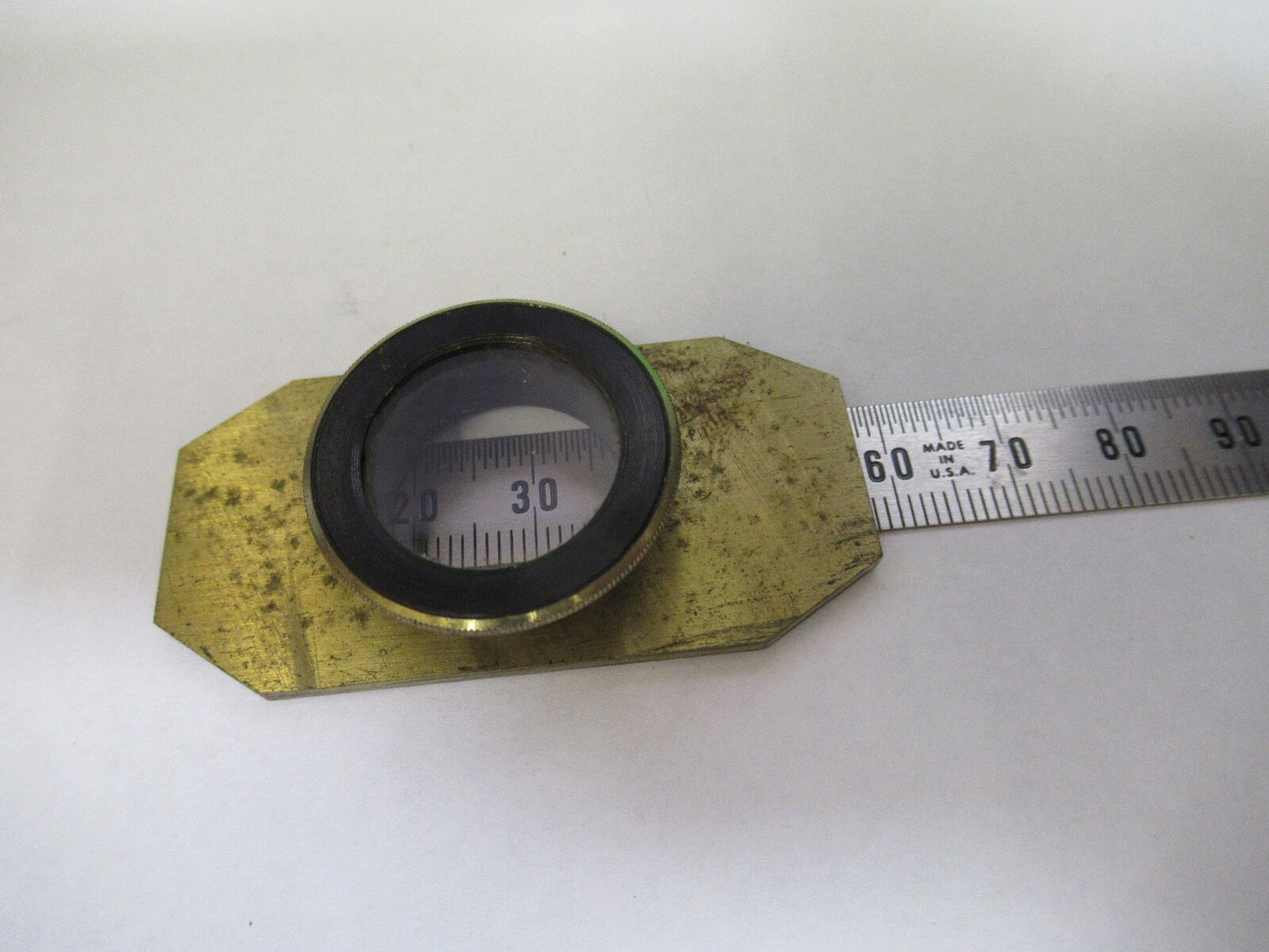 ANTIQUE BRASS COMPRESSORIUM SLIDE STAGE UK MICROSCOPE PART F8-B-06