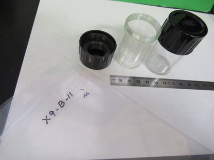 ZEISS GERMANY EMPTY PLASTIC OBJECTIVE CANS MICROSCOPE PART AS PICTURED X9-B-11