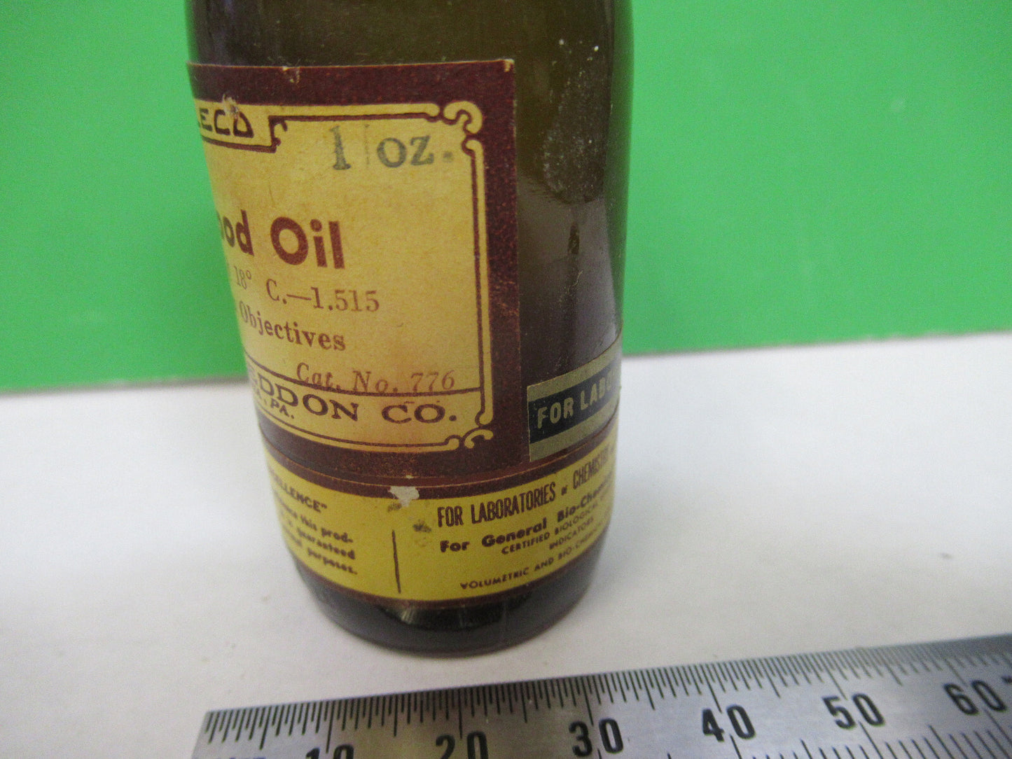 CEDARWOOD HARTMAN LEDD IMMERSION OIL BOTTLE MICROSCOPE PART AS PICTURED &S2-C-97