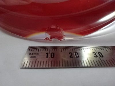 Optical Large Convex Lens [chip on edge] Optics AS IS