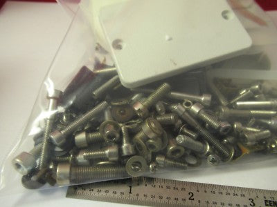LEICA DMR GERMANY LOT SCREWS SWITCHES PLASTIC CAPS etc MICROSCOPE part &100-02