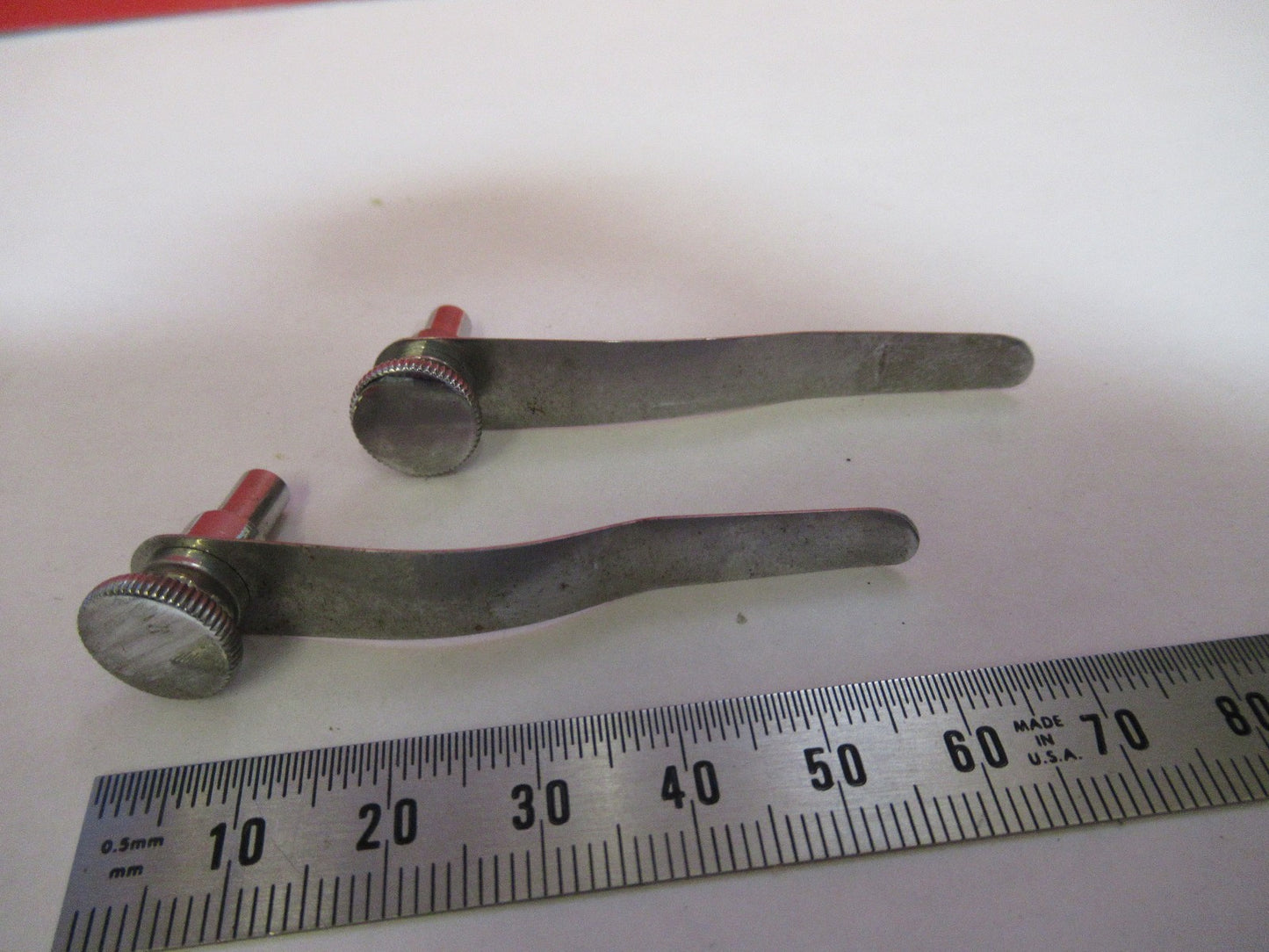 ANTIQUE SPENCER SET of CLIPS STAGE  MICROSCOPE PART AS PICTURED V7-A-22