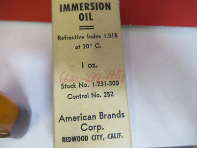 Immersion Oil R.i. 1.515 American Brand Microscope Part