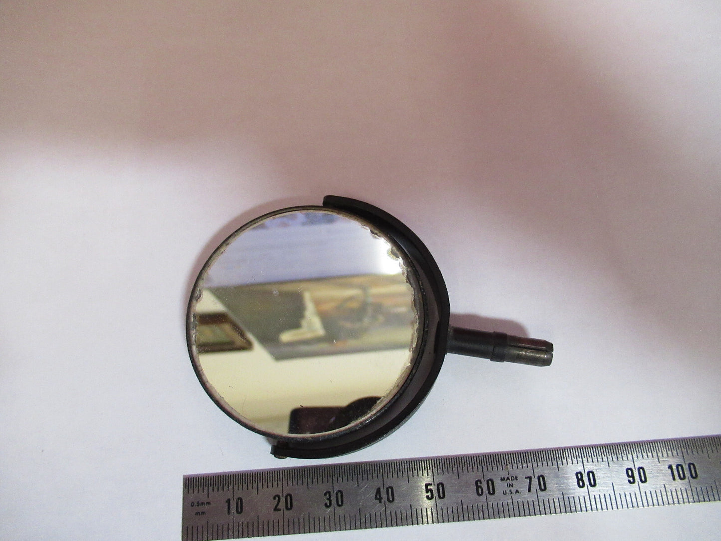 ANTIQUE BAUSCH LOMB MIRROR ASSEMBLY OPTICS MICROSCOPE PART AS PICTURED  T7-A-01