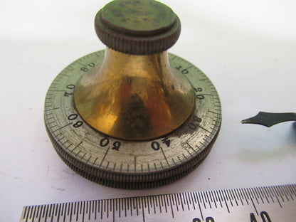 Antique Bausch & Lomb Set of Brass Knob Microscope Part
