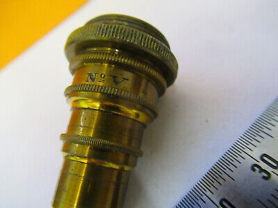 ANTIQUE BRASS SEIBERT "V" LENS OBJECTIVE MICROSCOPE PART AS PICTURED P9-A-59