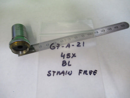 BAUSCH OBJECTIVE 45X STRAIN FREE POL POLARIZATION MICROSCOPE PART  &G7-A-21