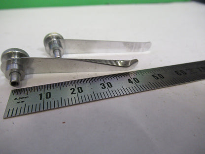 UNITRON JAPAN PAIR CLIPS STAGE MICROSCOPE PART AS PICTURED X2-A-67