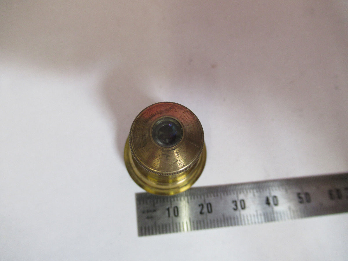 Antique Brass Rj Beck 1 in Lens Objective Microscope