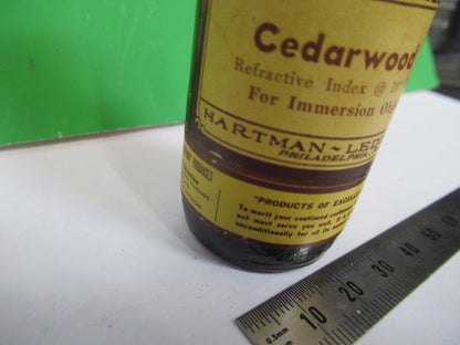 CEDARWOOD HARTMAN LEDD IMMERSION OIL BOTTLE MICROSCOPE PART AS PICTURED &S2-C-97
