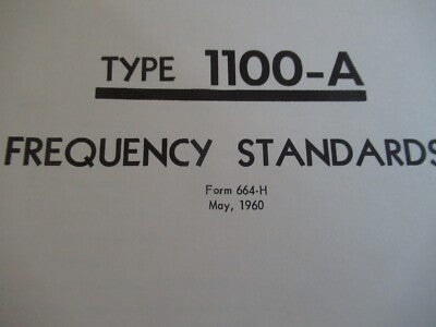 Collectable Rare General Radio Gr 1100-A Frequency Standard Manual i 1960