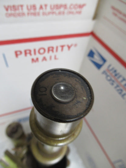 FOR PARTS OR REPAIR ANTIQUE GERMAN  MICROSCOPE PAUL WAECHTER circa 1850 LOB