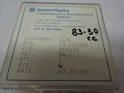SPECTRA PHYSICS DICHROIC COATED CONCAVE LENS OPTICAL OPTICS AS PICTURED &83-30
