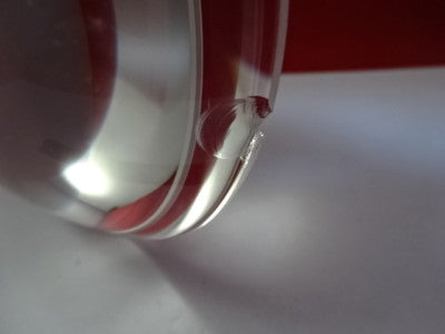 Optical Large Convex Lens [chip on edge] Optics AS IS