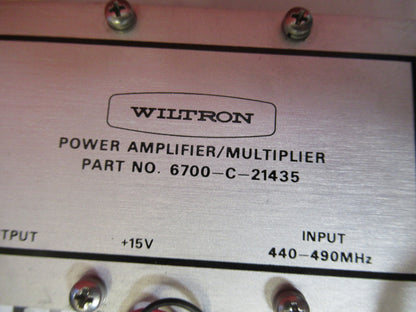 AMPLIFIER SAMPLER 6700-C-21435 MICROWAVE RF FREQUENCY GHz WILTRON AS PIC T7-A-35