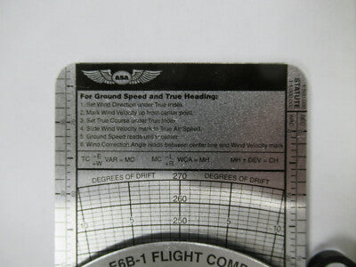 ASA E6B-1 FLIGHT COMPUTER made in Aluminum KOREA very nice AS PICTURED &P1-A-08