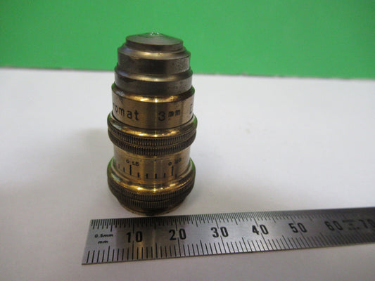 Antique Brass Ernst Leitz Apo 3mm Objective Microscope Part
