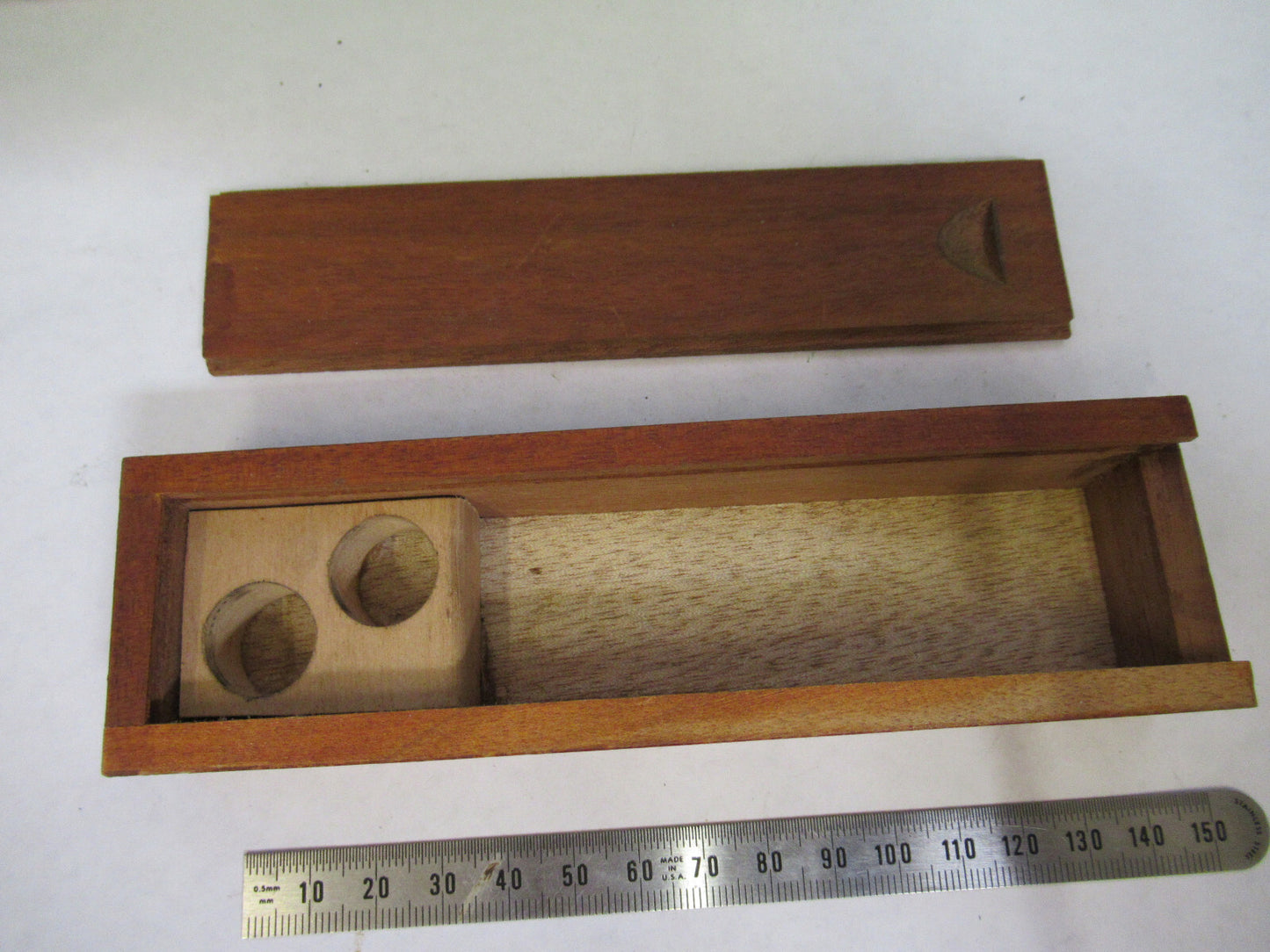 ANTIQUE ERNST LEITZ MINI WOOD BOX DRAWER MICROSCOPE PART AS PICTURED  X2-A-99