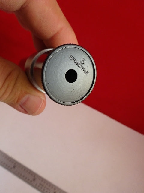 LARGE LONG 3X PROJECTION EYEPIECE LENS MICROSCOPE PART OPTICS AS IS &33-A-54
