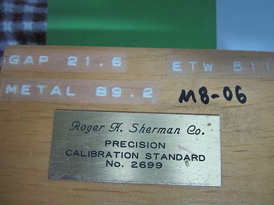 Roger Sherman Standard Precision Metrology Gap 21.6 Microns Optics
