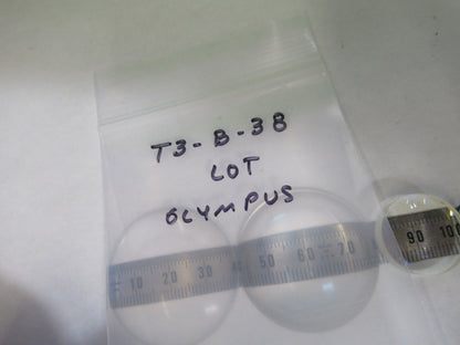 OLYMPUS JAPAN LOT 4 EA LENSES LENS MICROSCOPE PART AS PICTURED T3-B-38