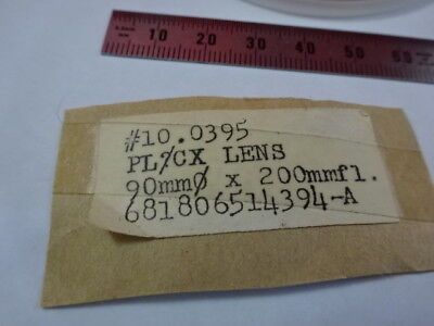 OPTICAL CONVEX LENS PL CX 90 mm diameter 200 mm FL OPTICS AS PICTURED &90-B-10