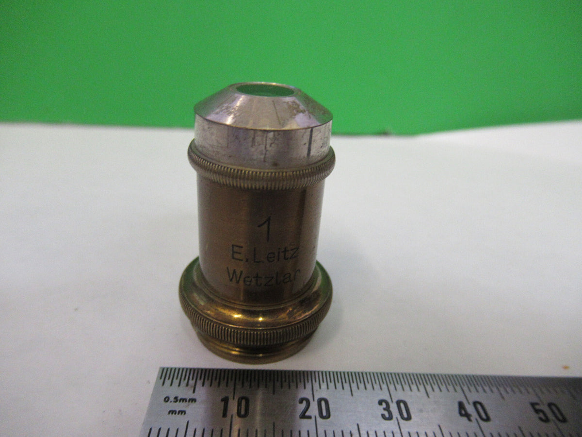 LEITZ GERMANY ANTIQUE BRASS OBJECTIVE MICROSCOPE PART AS PICTURED X6-A-93