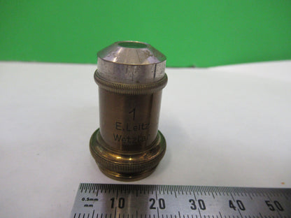 LEITZ GERMANY ANTIQUE BRASS OBJECTIVE MICROSCOPE PART AS PICTURED X6-A-93