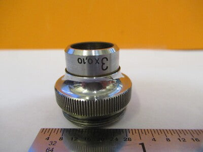 MEOPTA POLAND 3X LENS OBJECTIVE MICROSCOPE PART OPTICS AS PICTURED &85-B-117
