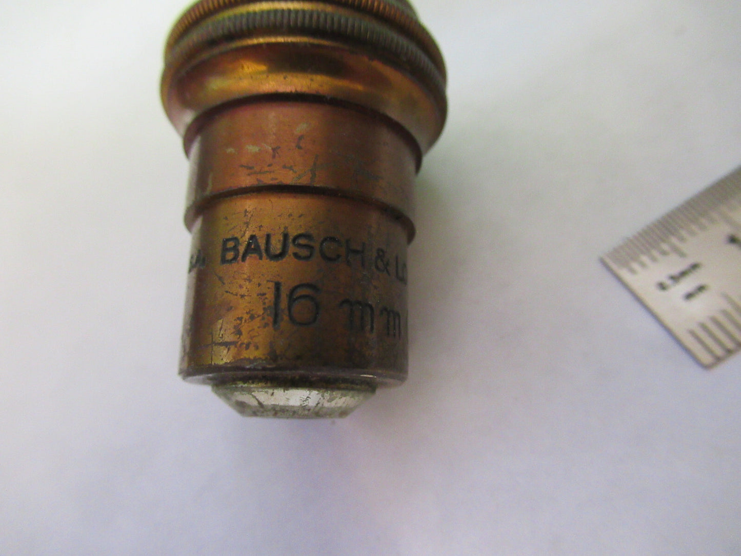 ANTIQUE BAUSCH LOMB BRASS OBJECTIVE 10X MICROSCOPE PART AS PICTURED S7-A-28