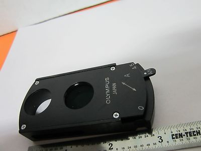 MICROSCOPE PART POLARIZER SLIDE OLYMPUS JAPAN NICE  POL OPTICS BIN#B1-R-16