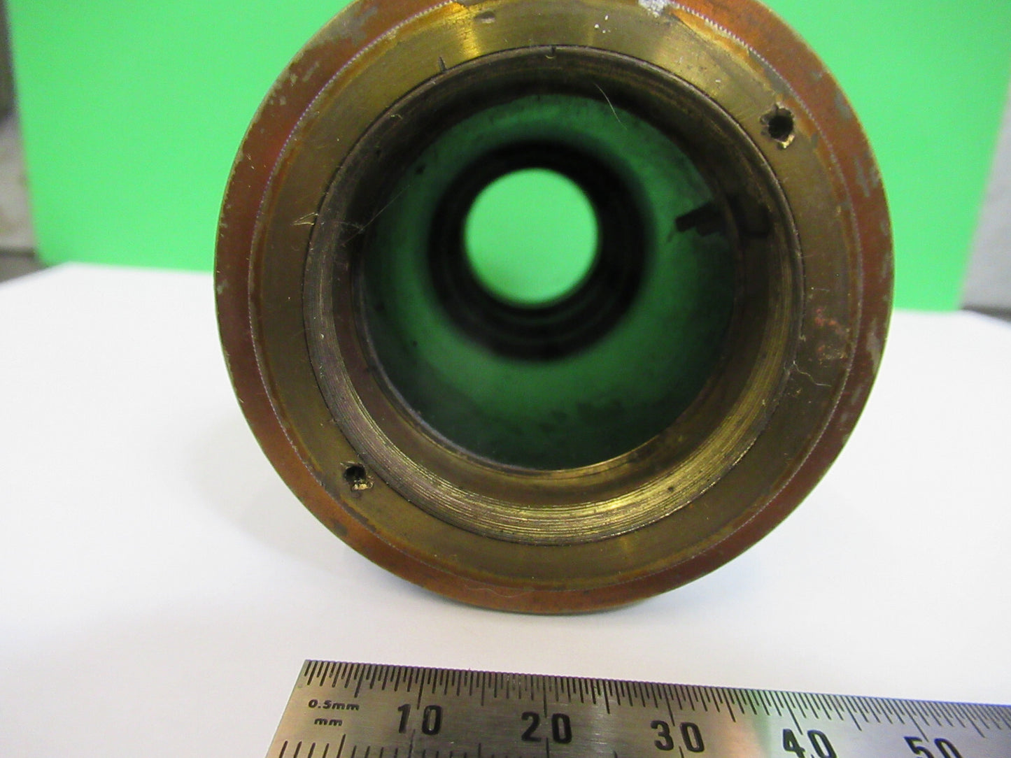 Antique Brass Tubus + Lens Unknown Collimator Scope Part